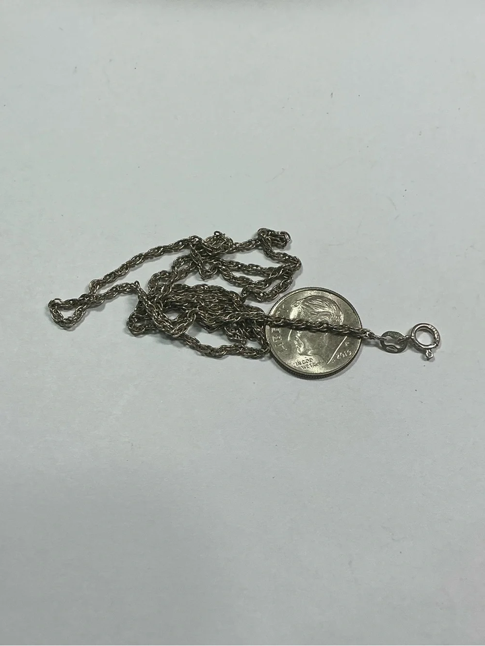 Vintage Sterling Silver Rope Chain Necklace - Women Jewelry